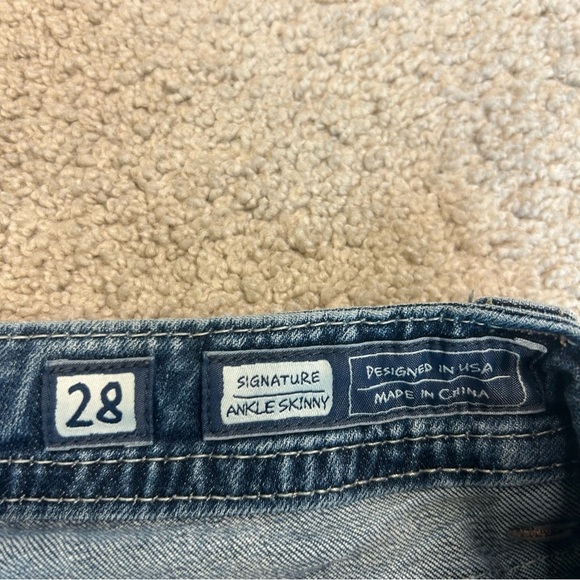 Miss me embroidered Crystal rhinestone pocket ankle skinny jeans Sz 28 - Picture 10 of 17